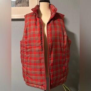 Charter Club red plaid puffer vests Sz 1x